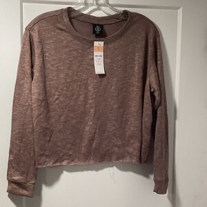 Nwt Agnes & Dora Size S Metallic Cropped Long‎ Sleeve Pullover